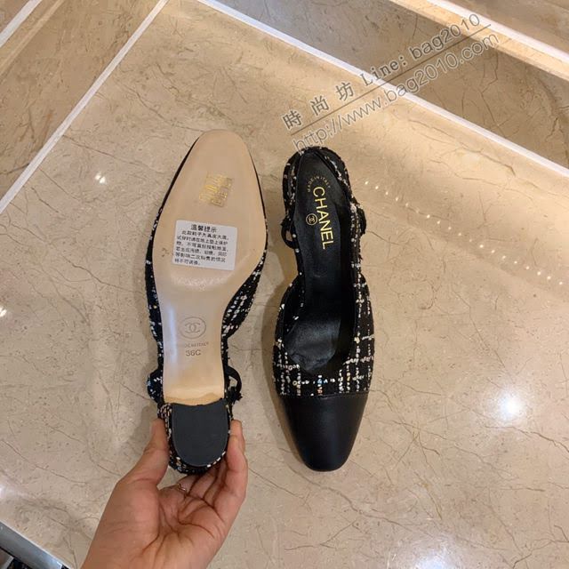 Chanel女鞋 香奈兒時尚經典涼鞋 Chanel中跟涼鞋  naq1090